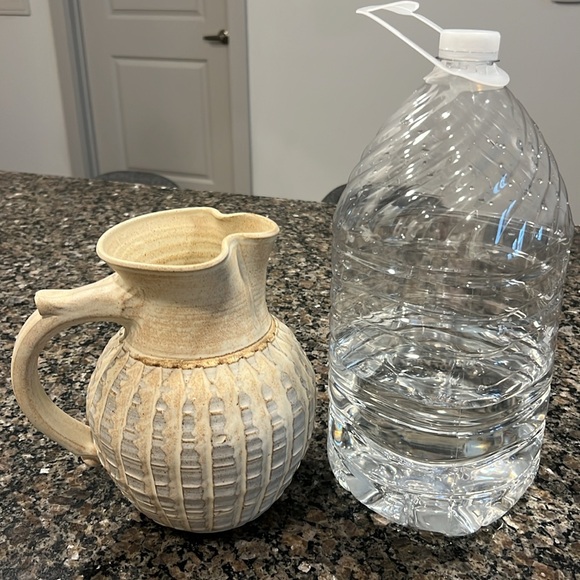 Stoneware Pitcher, Mid Century Studio Pottery, Neutral Colors - Picture 7 of 7